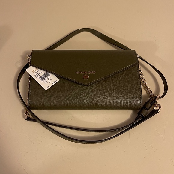 NWT!! Michael Kors Large Crossgrain Leather Smartphone Convertible Crossbody Bag - Picture 2 of 6